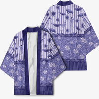 Hawaii Christmas In July Kimono Amethyst Purple Mele Kalikimaka Sea Animals