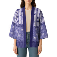 Hawaii Christmas In July Kimono Amethyst Purple Mele Kalikimaka Sea Animals