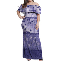 Hawaii Christmas In July Off Shoulder Maxi Dress Amethyst Purple Mele Kalikimaka Sea Animals