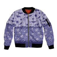 Hawaii Christmas In July Sleeve Zip Bomber Jacket Amethyst Purple Mele Kalikimaka Sea Animals