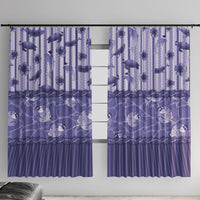 Hawaii Christmas In July Window Curtain Amethyst Purple Mele Kalikimaka Sea Animals