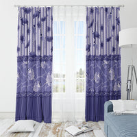 Hawaii Christmas In July Window Curtain Amethyst Purple Mele Kalikimaka Sea Animals
