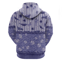 Hawaii Christmas In July Zip Hoodie Amethyst Purple Mele Kalikimaka Sea Animals