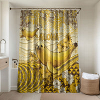 Hawaii Banana Seal Bathroom Set Ilio Holo I Ka Uaua Aloha DT05 Shower Curtain Only Yellow - Polynesian Pride