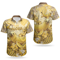 Hawaii Banana Seal Couples Matching Off Shoulder Maxi Dress and Hawaiian Shirt Ilio Holo I Ka Uaua Aloha DT05 - Polynesian Pride