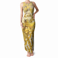 Hawaii Banana Seal Tank Maxi Dress Ilio Holo I Ka Uaua Aloha DT05 Women Yellow - Polynesian Pride