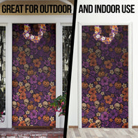 Hawaii Halloween Door Cover Skeleton Bones Flower Lei Tropical Floral DT05 - Polynesian Pride