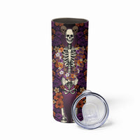 Hawaii Halloween Skinny Tumbler Skeleton Bones Flower Lei Tropical Floral DT05 - Polynesian Pride