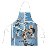 Argentina Football Apron Goat Comic Style Sun Of May DT05 Blue - Polynesian Pride