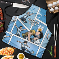 Argentina Football Apron Goat Comic Style Sun Of May DT05 Blue - Polynesian Pride