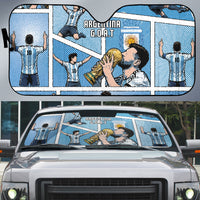 Argentina Football Auto Sun Shade Goat Comic Style Sun Of May DT05 Blue - Polynesian Pride