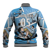Custom Argentina Football Baseball Jacket Goat Comic Style Sun Of May DT05 - Polynesian Pride