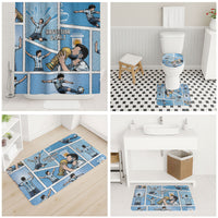 Argentina Football Bathroom Set Goat Comic Style Sun Of May DT05 - Polynesian Pride