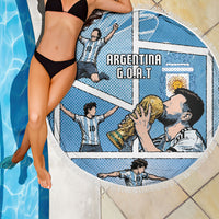 Argentina Football Beach Blanket Goat Comic Style Sun Of May DT05 - Polynesian Pride