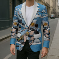 Custom Argentina Football Blazer Goat Comic Style Sun Of May DT05 - Polynesian Pride