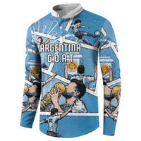 Custom Argentina Football Button Sweatshirt Goat Comic Style Sun Of May DT05 - Polynesian Pride