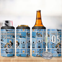 Custom Argentina Football 4 in 1 Can Cooler Tumbler Goat Comic Style Sun Of May DT05 - Polynesian Pride