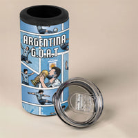 Custom Argentina Football 4 in 1 Can Cooler Tumbler Goat Comic Style Sun Of May DT05 - Polynesian Pride