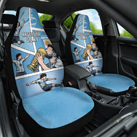 Argentina Football Car Seat Cover Goat Comic Style Sun Of May DT05 One Size Blue - Polynesian Pride