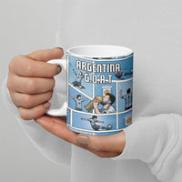 Custom Argentina Football Ceramic Mug Goat Comic Style Sun Of May DT05 - Polynesian Pride