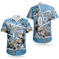 Custom Argentina Football Couples Matching Short Sleeve Bodycon Dress and Hawaiian Shirt Goat Comic Style Sun Of May DT05 - Polynesian Pride