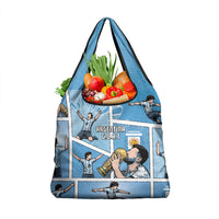 Argentina Football Grocery Bag Goat Comic Style Sun Of May DT05 1-pack One Size Blue - Polynesian Pride