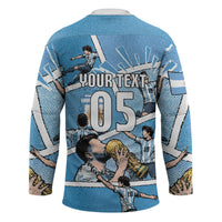 Custom Argentina Football Hockey Jersey Goat Comic Style Sun Of May DT05 - Polynesian Pride