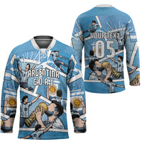 Custom Argentina Football Hockey Jersey Goat Comic Style Sun Of May DT05 - Polynesian Pride