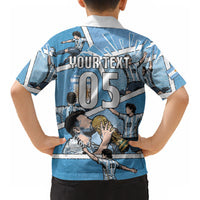 Custom Argentina Football Kid Hawaiian Shirt Goat Comic Style Sun Of May DT05 - Polynesian Pride