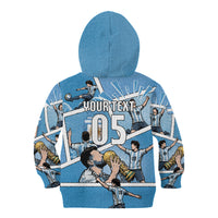 Custom Argentina Football Kid Hoodie Goat Comic Style Sun Of May DT05 - Polynesian Pride
