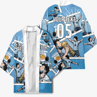 Custom Argentina Football Kimono Goat Comic Style Sun Of May DT05 - Polynesian Pride