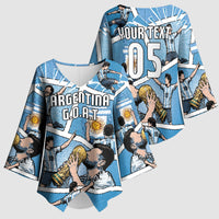 Custom Argentina Football Kimono Sleeve Blouse Goat Comic Style Sun Of May DT05 - Polynesian Pride