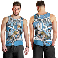 Custom Argentina Football Men Tank Top Goat Comic Style Sun Of May DT05 - Polynesian Pride