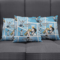 Argentina Football Pillow Cover Goat Comic Style Sun Of May DT05 - Polynesian Pride
