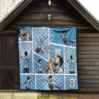 Argentina Football Quilt Goat Comic Style Sun Of May DT05 - Polynesian Pride