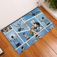 Argentina Football Rubber Doormat Goat Comic Style Sun Of May DT05 - Polynesian Pride