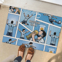 Argentina Football Rubber Doormat Goat Comic Style Sun Of May DT05 - Polynesian Pride