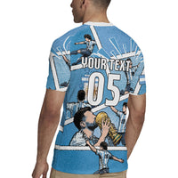 Custom Argentina Football Rugby Jersey Goat Comic Style Sun Of May DT05 - Polynesian Pride
