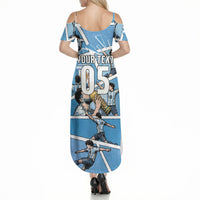 Custom Argentina Football Summer Maxi Dress Goat Comic Style Sun Of May DT05 - Polynesian Pride