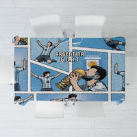 Argentina Football Tablecloth Goat Comic Style Sun Of May DT05 Blue - Polynesian Pride