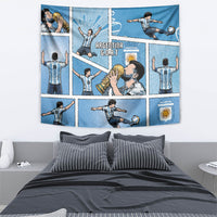 Argentina Football Tapestry Goat Comic Style Sun Of May DT05 - Polynesian Pride