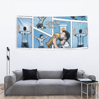 Argentina Football Tapestry Goat Comic Style Sun Of May DT05 - Polynesian Pride