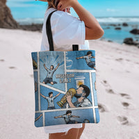 Argentina Football Tote Bag Goat Comic Style Sun Of May DT05 - Polynesian Pride