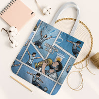 Argentina Football Tote Bag Goat Comic Style Sun Of May DT05 White Strap One Size Blue - Polynesian Pride