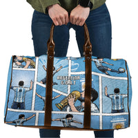 Argentina Football Travel Bag Goat Comic Style Sun Of May DT05 Blue - Polynesian Pride