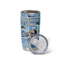 Custom Argentina Football Tumbler Cup Goat Comic Style Sun Of May DT05 - Polynesian Pride