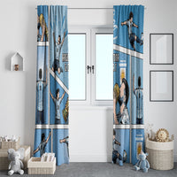 Argentina Football Window Curtain Goat Comic Style Sun Of May DT05 - Polynesian Pride