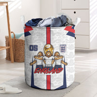 Custom England Football Laundry Basket Three Lions Trophy St George Cross DT05 White - Polynesian Pride