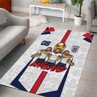 Custom England Football Area Rug Three Lions Trophy St George Cross DT05 - Polynesian Pride