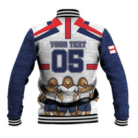 Custom England Football Baseball Jacket Three Lions Trophy St George Cross DT05 - Polynesian Pride